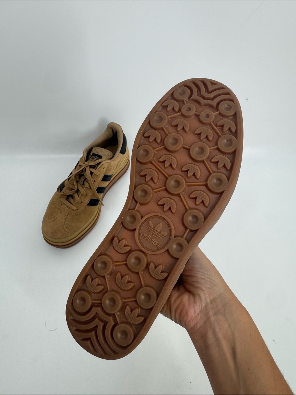 Adidas Originals Womens Gazelle Bold Sneakers Cardboard Core Black Gum Size 6.5 - Picture 5 of 11